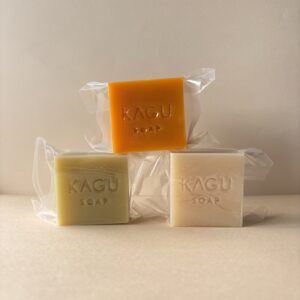 カグソープ 3種コンプリートセット 80g×3個 アボカドソープ爽-SOU,カロチーノソープ華-HANA-,コメヌカ油ソープ煌-KIRA- オーガニック精油ブレンド
