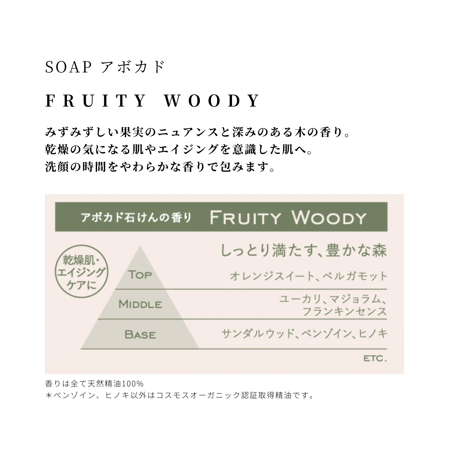 FRUITY WOODY｜うるおいを感じる香り